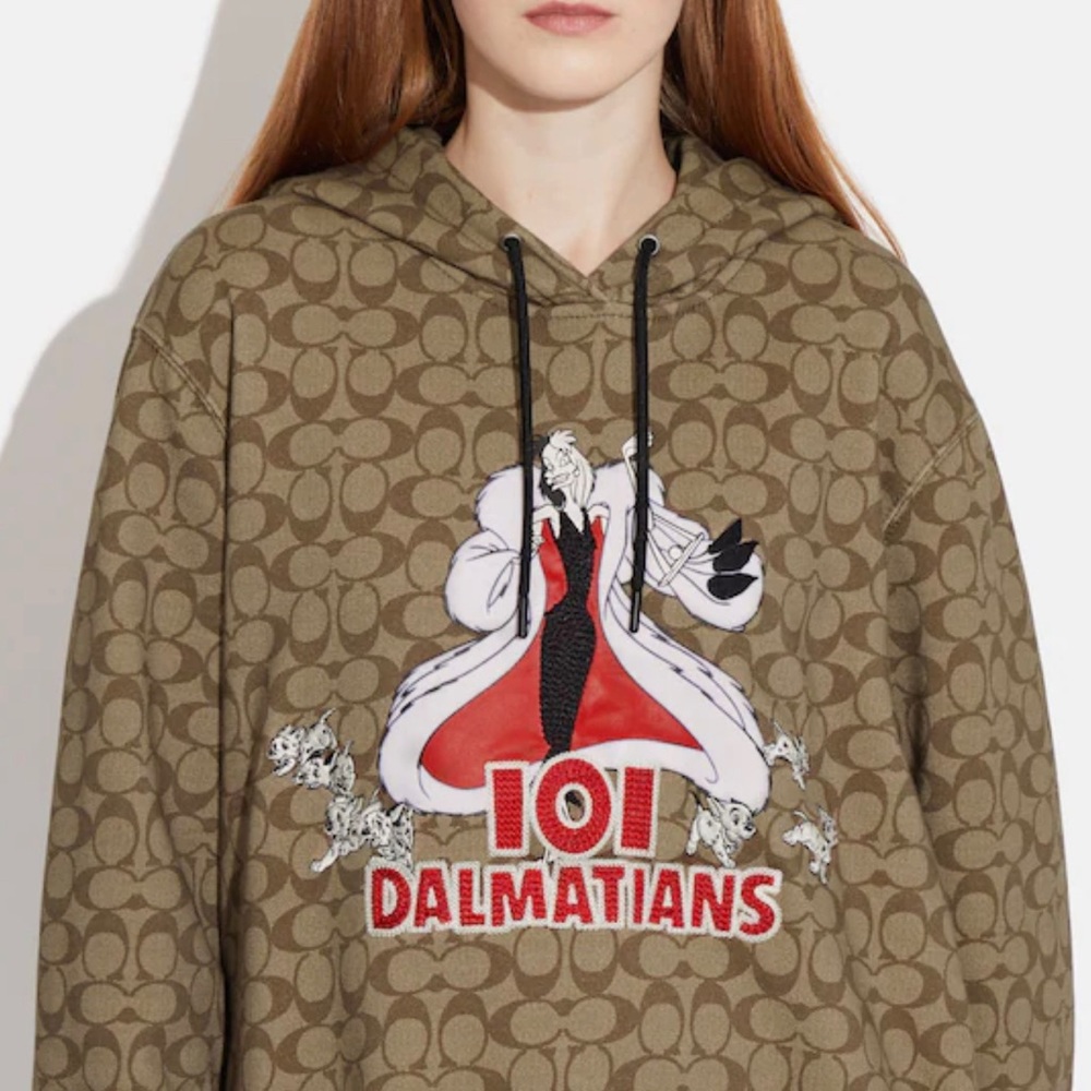 $350 Disney X Coach Signature Logo 101 Dalmatians Oversized Hoodie NEW L, fit XL